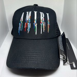 Amiri Drip Logo Trucker Hat New